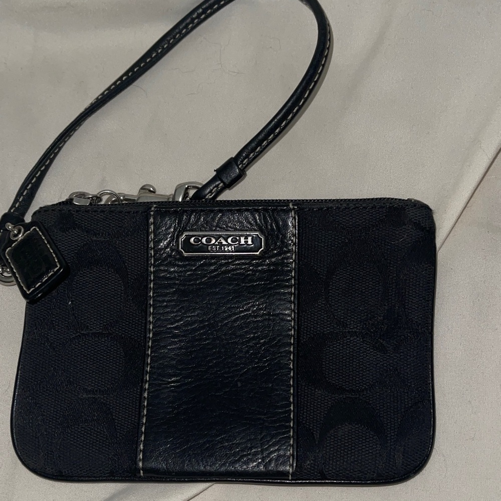 Coach Black Signature Wristlet